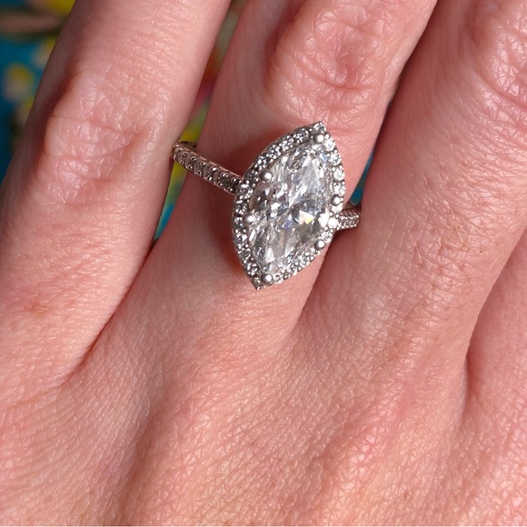 Platinum Halo 2.56 Carat, Marquise, Super Ideal Cut